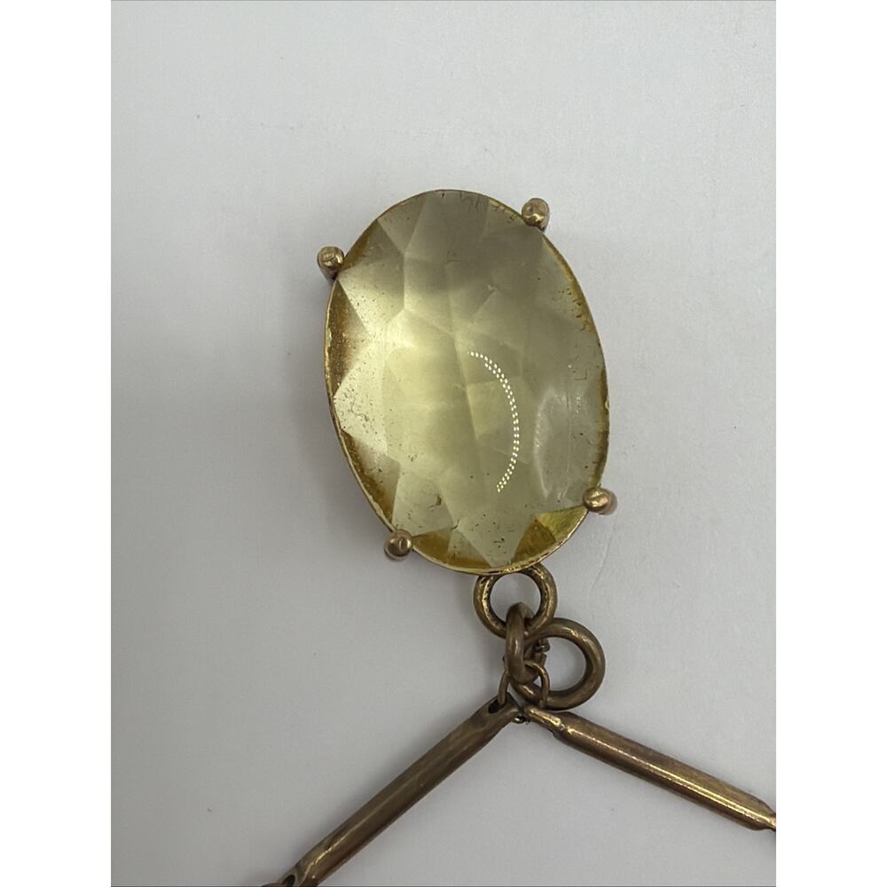 Aristocrate Charm Bracelet Intaglio Cameo Teardrop Glass on Stick Chain - Picture 8 of 11